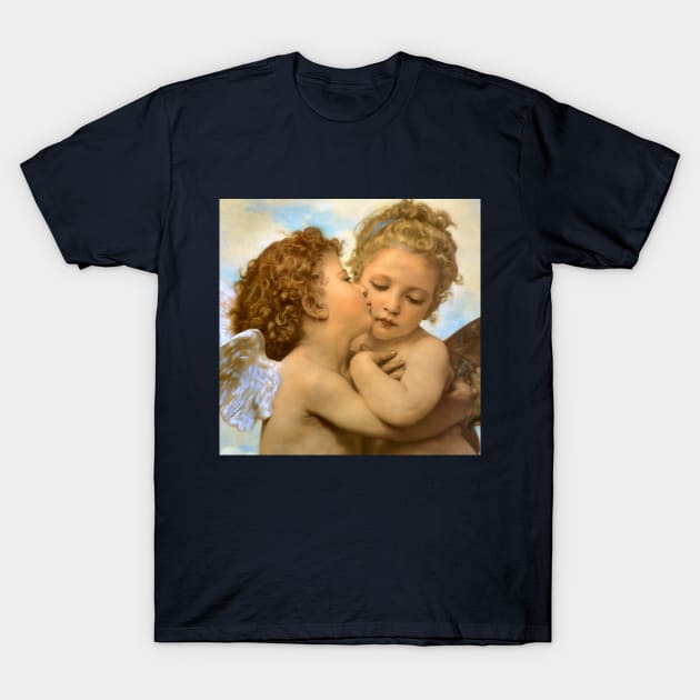 The First Kiss, angels detail by Bouguereau T-Shirt by MasterpieceCafe